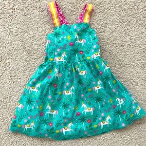 Frugi Unicorn Dress Sz 4-5